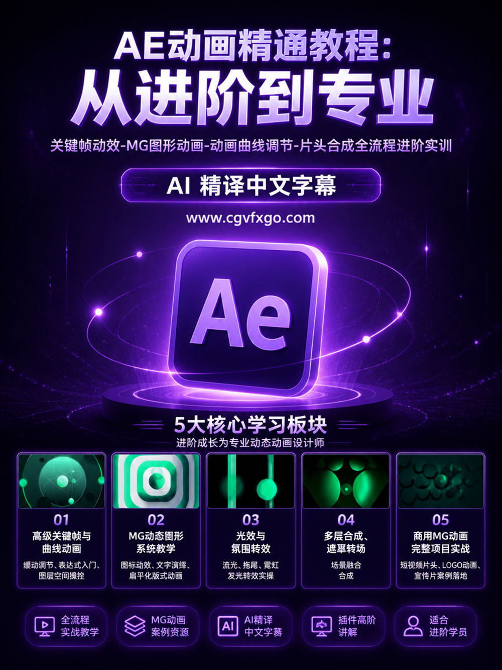 AE动画精通教程：从进阶到专业（中文字幕）