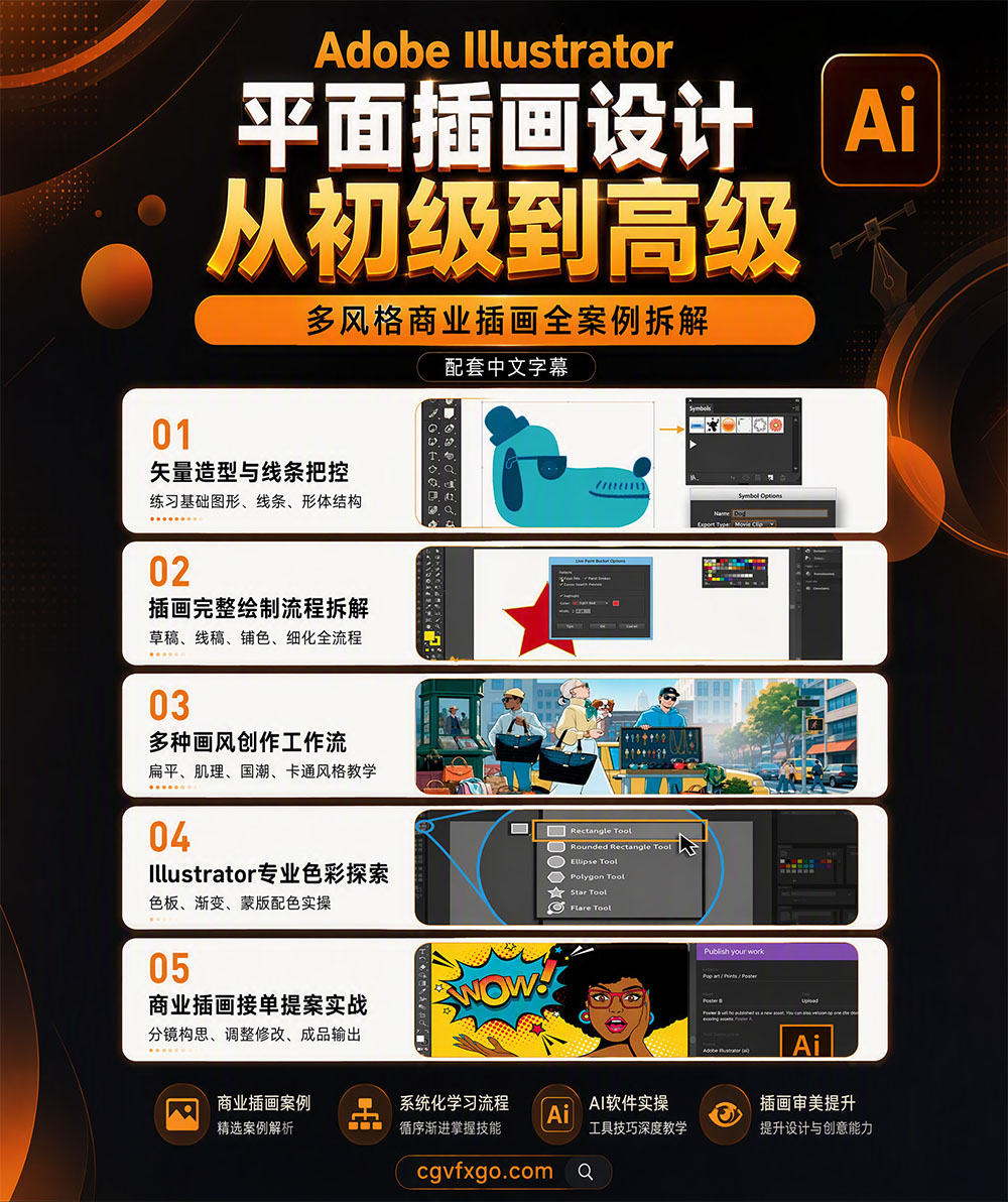 Adobe Illustrator 平面设计从初级到高级